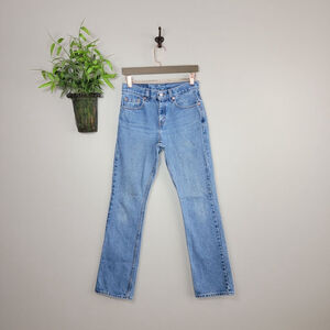 Vintage Levi's 505 Regular Fit Straight Leg Jeans light Blue 90s High Rise 2 26